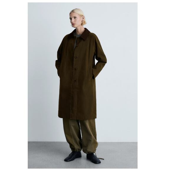 Mango Long Corduroy Collar Barn Jacket Size US/Large - Picture 2 of 16